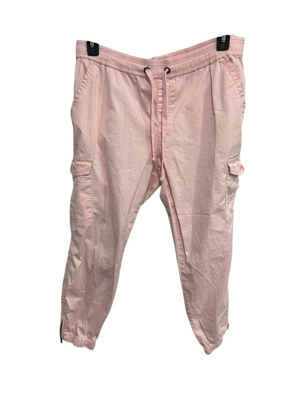 Time and Tru Large Pink Cargo Jogger Pants Drawstring Zip Ankle Soft Girl Alt
